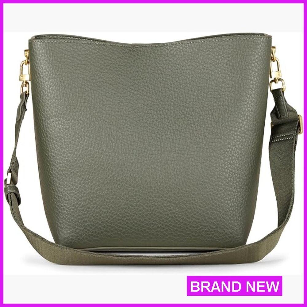 Soft Bucket Crossbody Bag Adjustable Strap Faux Leather Minimal Chic Day Night